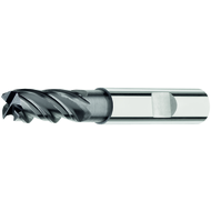 Solid carbide end milling cutter 35°/38° UT 10mm long, clear. Z=4 HB, AlTiN